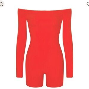 Skims PICOT TRIM OFF THE SHOULDER ONESIE